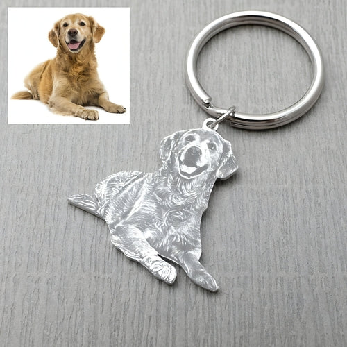 MemoryTag™ Personalized Photo Keyring — Custom Pet Portrait Keychain